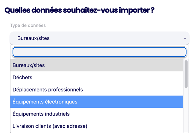 import type donnees